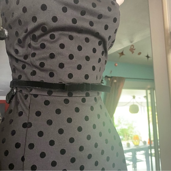 *Vintage Rockabilly Audrey Hepburn 60s Style*Little Black Dress*Polka Dot*Elle - Picture 8 of 9